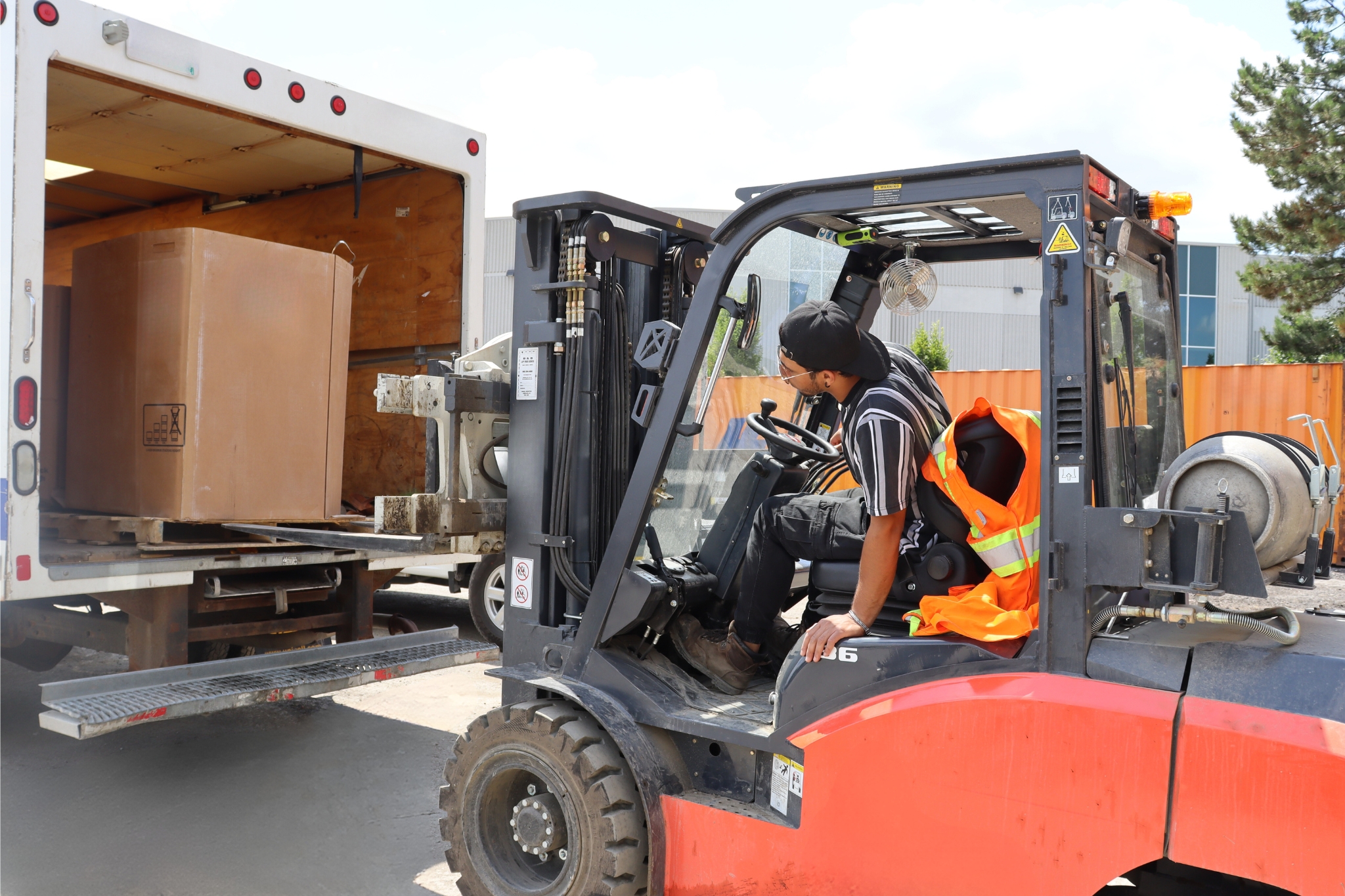 Weighing scrap metal at Quick Scrap Metal Etobicoke yard.